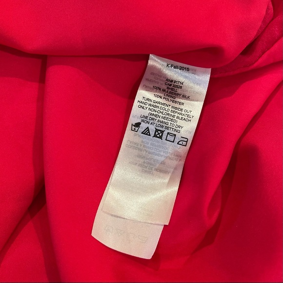 ARMANI EXCHANGE | Faux Leather Trim Silk Top - Picture 7 of 8